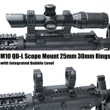 

Tactical M10 QD-L Airgun Rifle Scope Mount 25mm 30mm Rings Bubble Level Airsoft Weaver Picatinny Rail Hunting Accessories