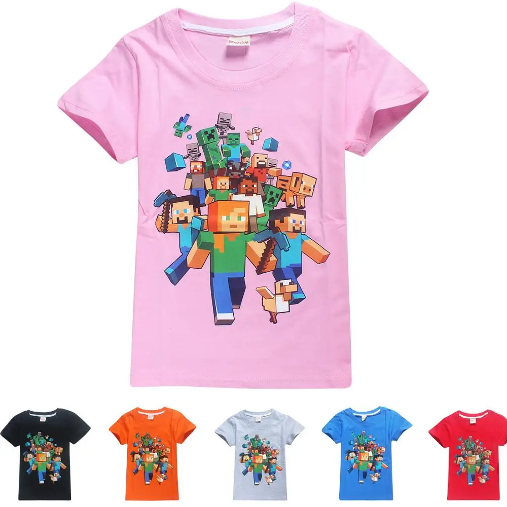 Детская футболка с принтом героями мультфильмов Летние топы короткими рукавами