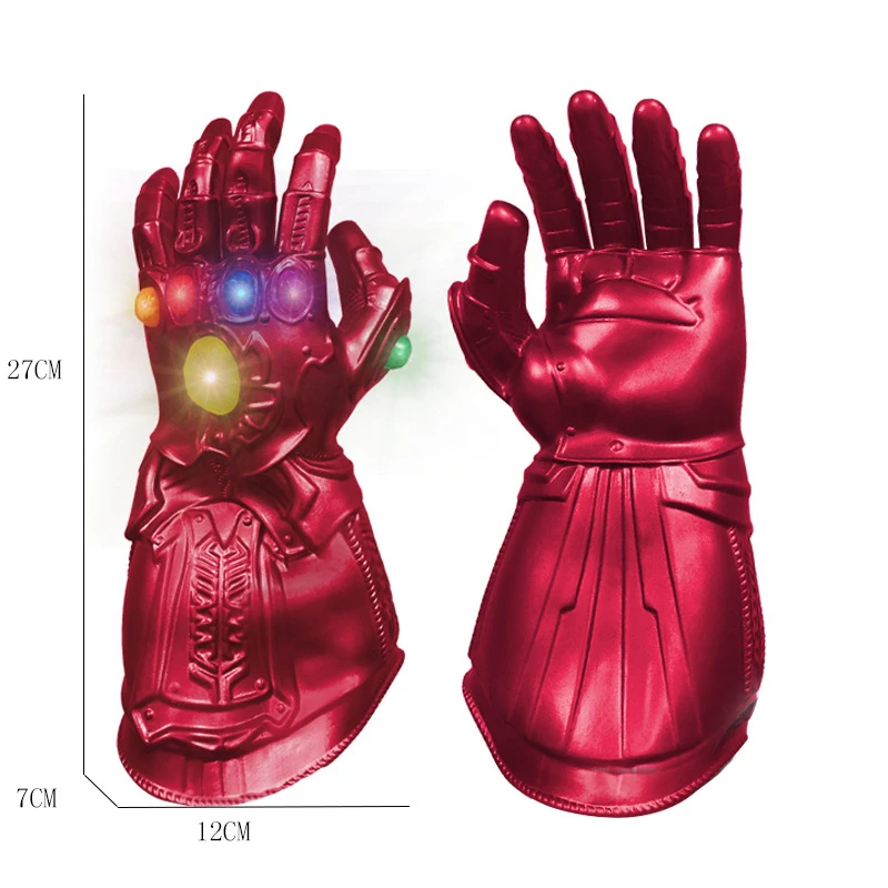 Thanos Infinity Gauntlet War для косплея Железного человека супергерой Мстители светодиодный свет латексные перчатки Дети Хэллоуин аксессуары для косплея
