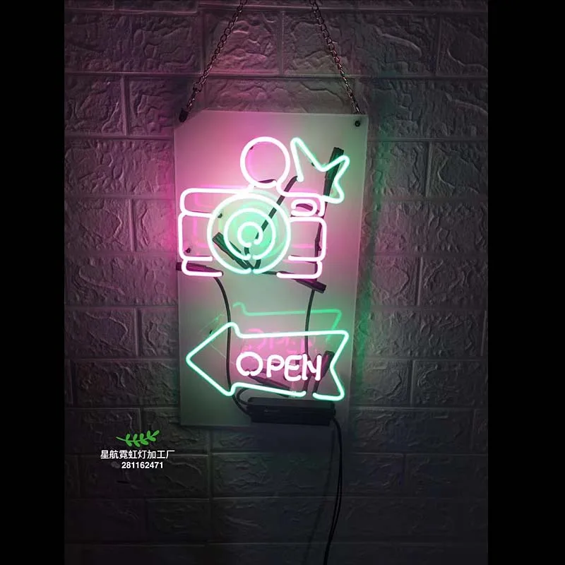 17/"x14/"Order Food Here Neon Sign Light Restaurant Store Wall Hanging Visual Art