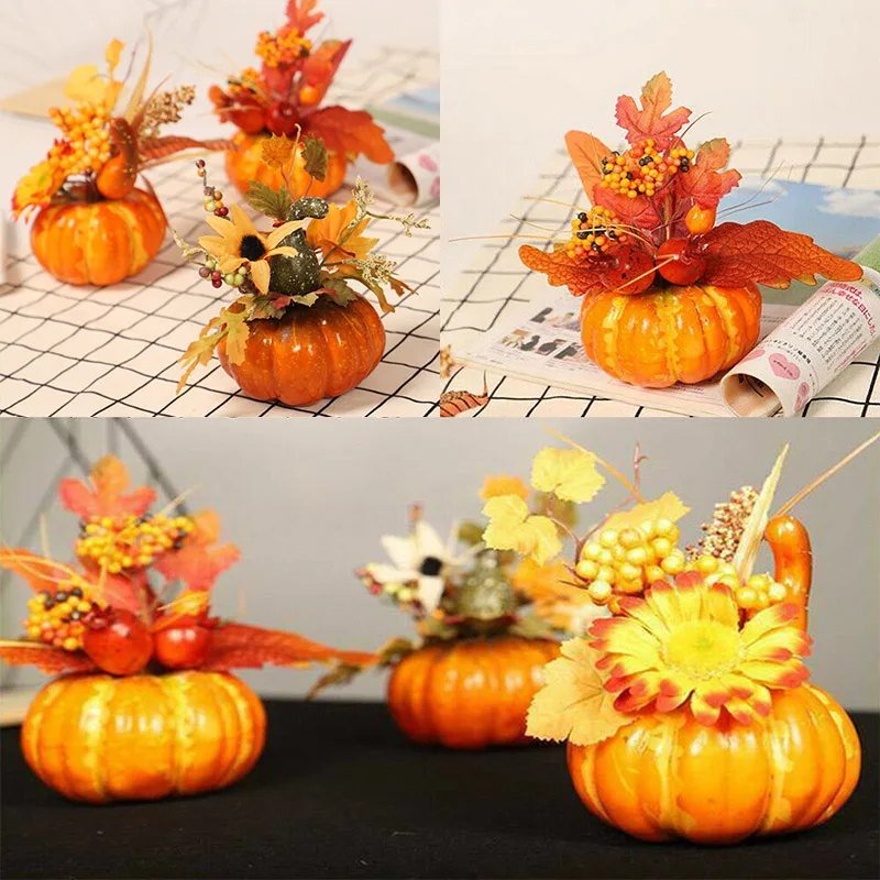 

HOT US Artificial Pumpkin Maple Leaf Home Decoration Halloween Thanksgiving Autumn Ornament Props