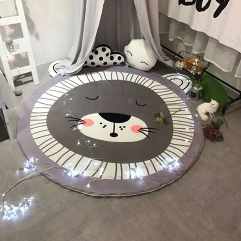 Детские игровые коврики, милые животные, коврик для скалолазания, детский игровой коврик, хлопковый для новорожденных, мягкий спальный коврик с изображением Льва, кошки, медведя - Цвет: 2