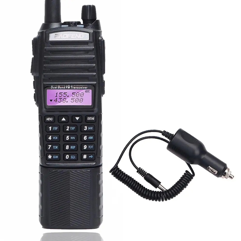 add car charger BaoFeng UV-82T трехдиапазонный аккумулятор 3800 мАч 136-174/220-260/400-520 МГц WalkieTalkie портативная антенна 220 МГц радиоприемник с двойной, двойной PTT - Цвет: add car charger