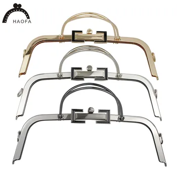 

DIY Metal Purse Frame Handle Bag Beautiful Arc Shape Three Colors Smooth No Holes Handle Delicate Lock Luggage Accessories 30CM