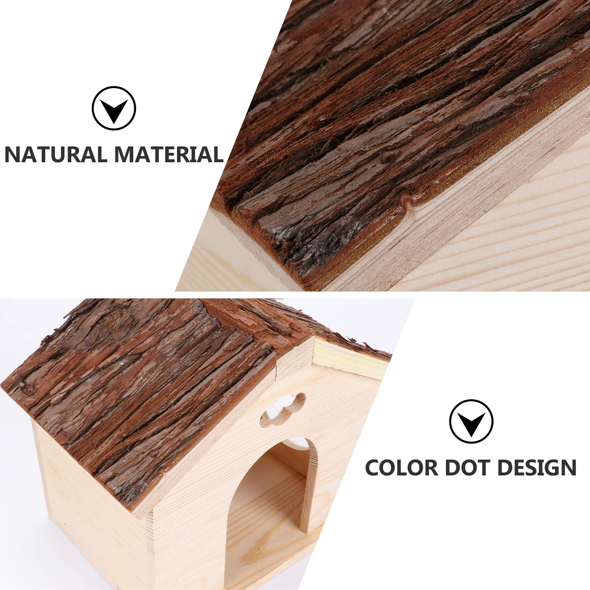 1pc Squirrel Guinea Pig Cabin Wood House Log Cabin Chinchilla Guinea Pigs Hut Hideout For Pet Shop Home
