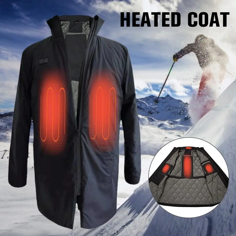 

Men Electric Heated Jacket 3 Levels Temperature Control Men's Lightweight Padded Heated Coat With USB Charging Battery No Includ