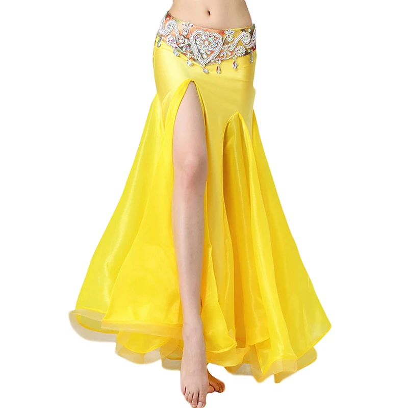 

Yellow Belly Dance Skirts For Women Luxurious Bellydance Skirts(Without Belt) Oriental Belly Dance Costumes Skirt 2019