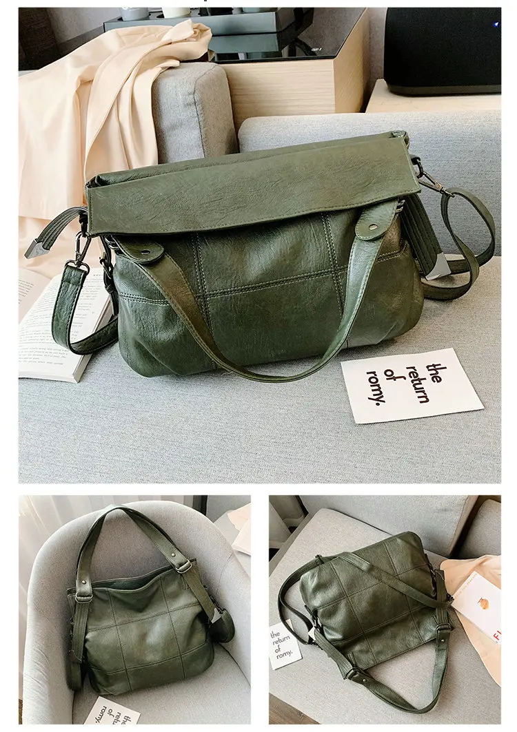 big handbag fashionable Single shoulder bag woman lady large capacity Soft leather all-match messenger bag