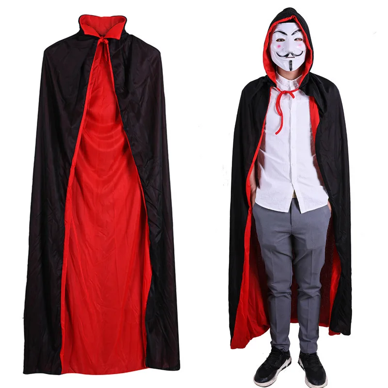 

Witch Vampire Wicca Men's Cloaks and Capes Hooded Black Cloak Halloween Costumes for Men Adult Women Adult Party Chilren Kids