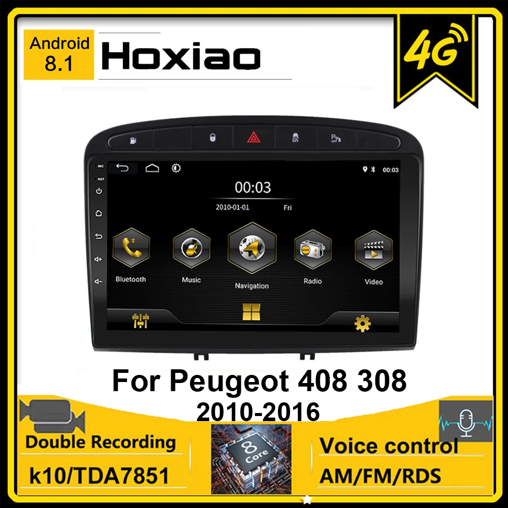 Android 8 1 2din автомобильный радиоприемник для Peugeot 408 308 308SW 2010 2011 2012 2013 2014 2015 2016 GPS Bluetooth