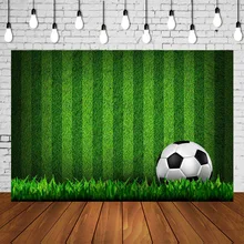 Зеленая трава футбольное поле фон футбольная тематическая вечеринка на день рождения баннер фотография Фон детский душ студия плакат