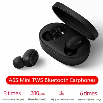 

A6S Wireless Bluetooth 5.0 Headset TWS Stereo Airdots Earbuds Binaural Calling Wireless Earphone high quality