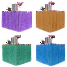 4 цвета тропические вечерние юбки для стола из искусственной травы Гавайские летние украшения для Гавайской вечеринки декор для свадебного стола на день рождения