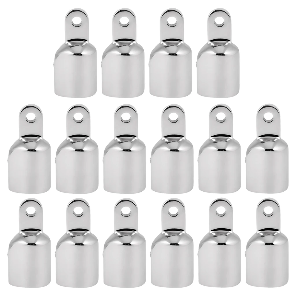 16pcs Eye End Cap Bimini Top Fitting/Hardware 1 inch Marine 316 Stainless Steel