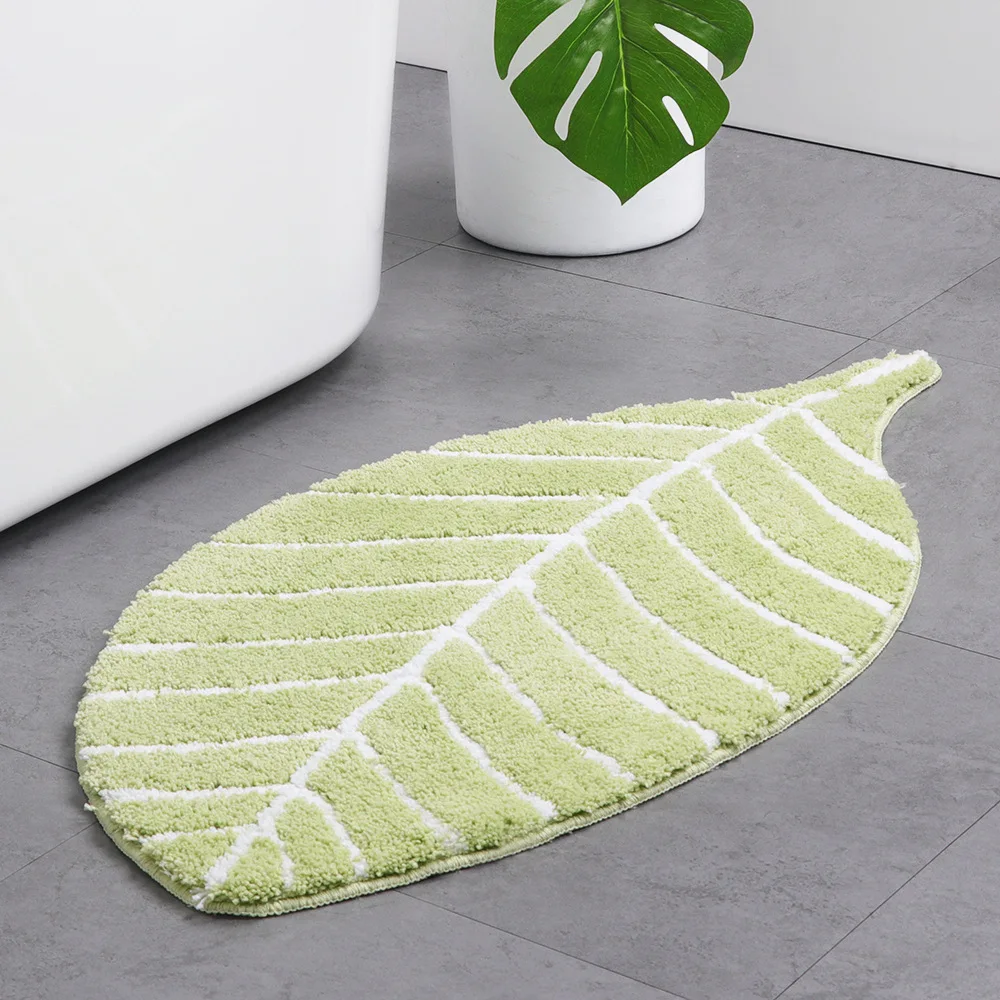 Современный коврик для ванной комнаты с принтом листьев, противоскользящий светло-зеленый ковер для гостиной, высококачественный прочный коврик - Цвет: light green