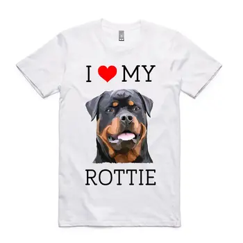 

Simple Short-Sleeved Cotton T-Shirt I Love My Rottie T Shirt. Rotweiler. Rotty. Doggo. Dog. Puppy. Tee. O-Neck T Shirt Men