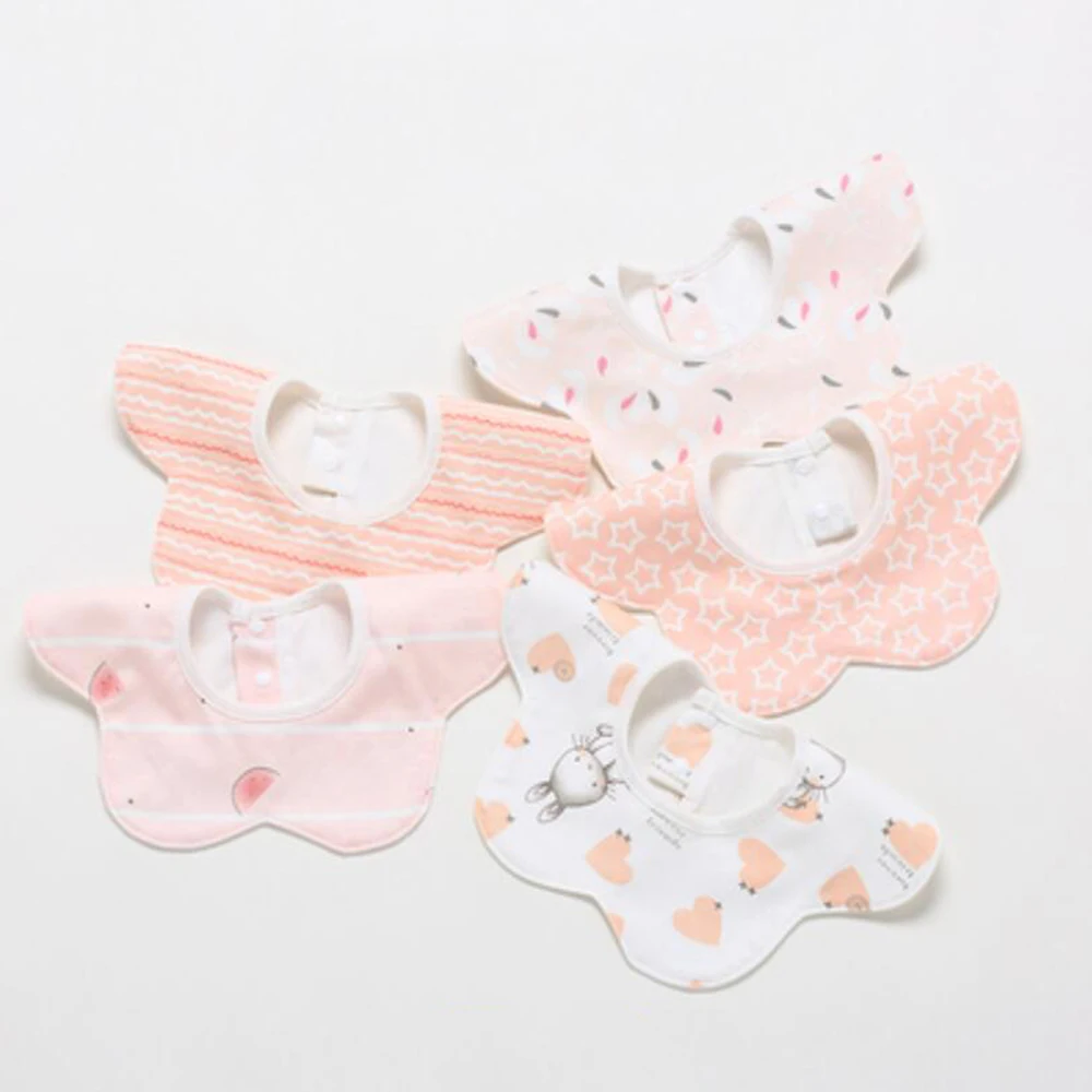 baby accessories girl 5Pcs/Lot Baby Bibs Waterproof Round 360 Degree Rotation Saliva Towel Infant Feeding Apron Newborn Stuff Wholesale baby accessories designer