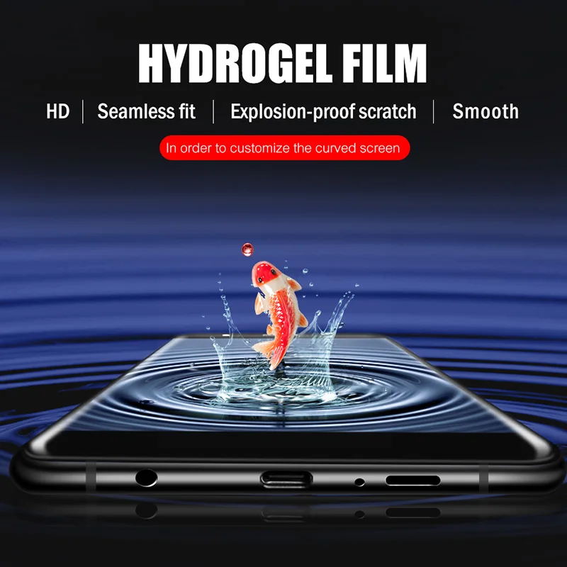 Экран протектор для samsung Galaxy S9 S8 плюс A50 гидрогель для samsung A50 A30 A20 A70 90 M10 M20 M30 с обмоткой эластичной пленкой