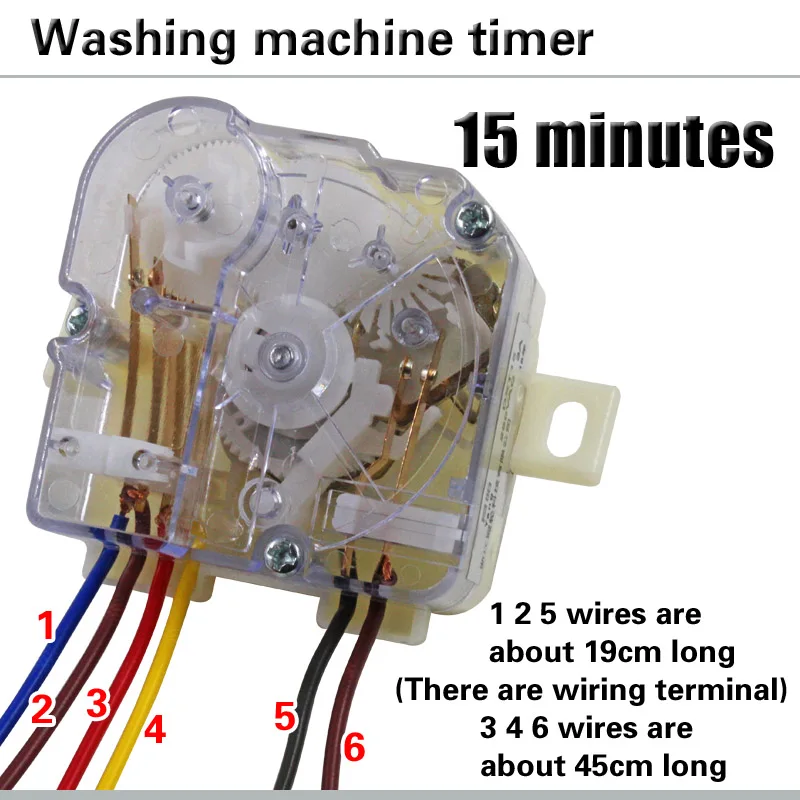 6-line 90 degree inclined ear  Washing machine timer switch Wash timer Semi-automatic double-cylinder washing machine