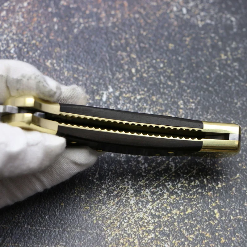 TIGEND B112# Складной нож 440C Лезвие латунь деревянная ручка Открытый Охота Кемпинг тактика выживания карманные Фруктовые Ножи EDC инструмент