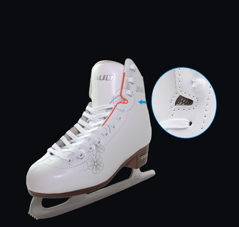 Детские профессиональные теплые коньки из натуральной кожи для катания на льду с