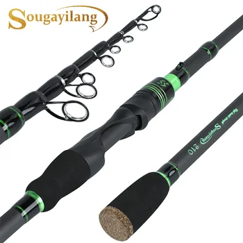 

Sougayilang Carbon Spinning/Casting Rod Ultralight Telescopic Fishing Rod 1.8M 2.1M Carp Fishing Pole Tackle Tools Pesca