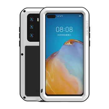 

LOVE MEI for Huawei P40 Metal Armor Dustproof Shockproof Rugged Full Body Cover Outdoor Sport Phone Case for Huawei P40 lite