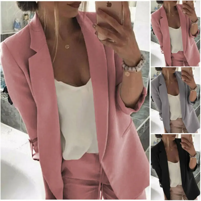 

Hirigin Women Ladies Spring Autumn Casual Long Sleeve Slim Blazer Suit Coat Work Jacket Formal Suit Plus Size