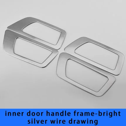 door handle trim Для Toyota highlander- интерьер автомобиля декоративный чехол Внутренняя Рамка дверной ручки черная хромированная формовочная отделка - Цвет: door handle trim