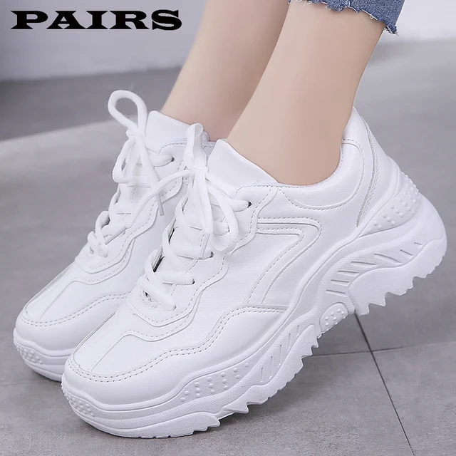 US $10.56 2019 New White Women Sneakers Fashion Thick Bottom Womens Platform Sneakers Casual Shoes Zapatos De