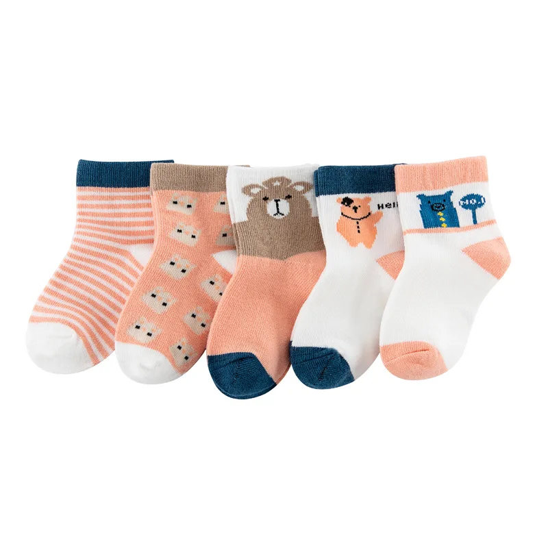 Г., зимние детские носки хлопковые носки для малышей Детские носки-тапочки, комплект для мальчиков и девочек - Цвет: 5