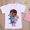 Summer Kids Cute T-shirt Girl Doc McStuffins Clinic Girl Cartoon Print Tops Baby T Shirt New Fashion Toddler Casual Kids Clothes 4