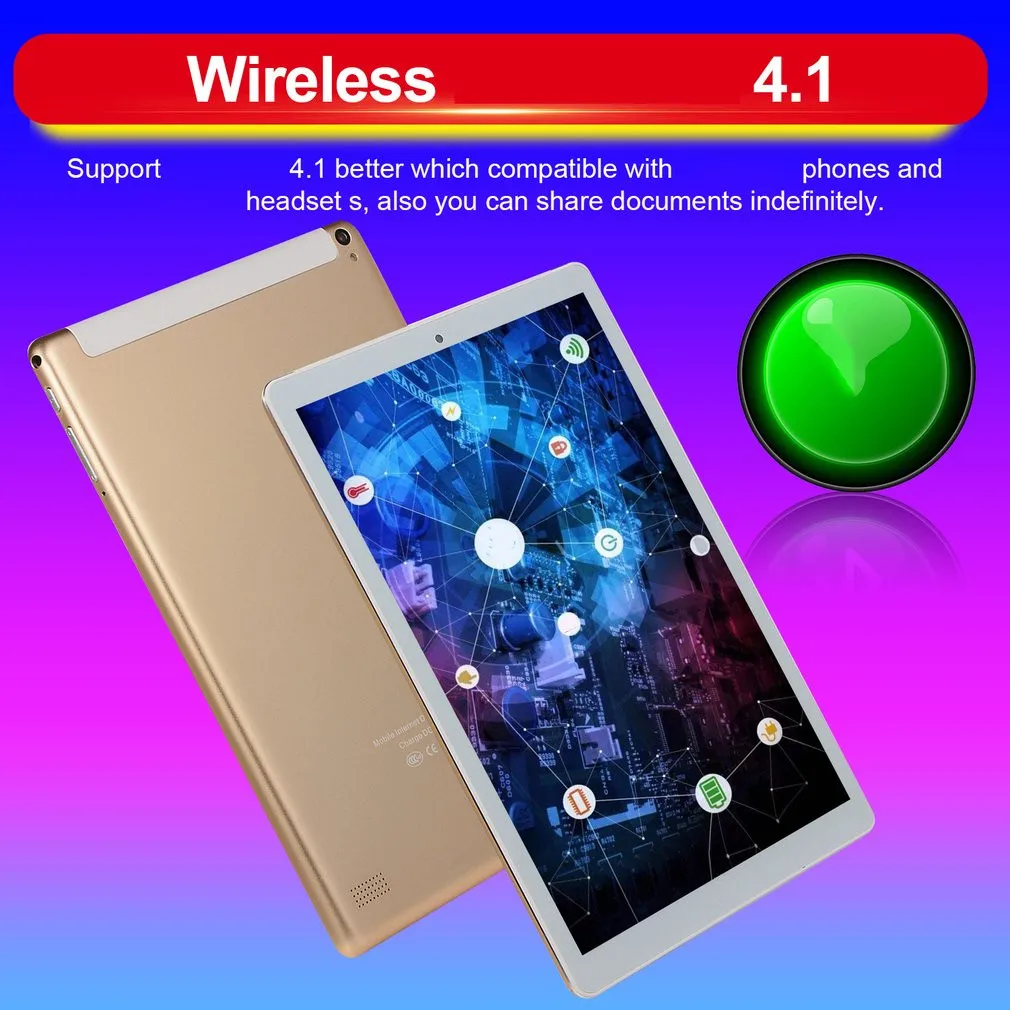  P10 Fashion Tablet 10.1 Inch HD Large Screen Android 8.10 Version Fashion Portable Tablet 6G+128G G
