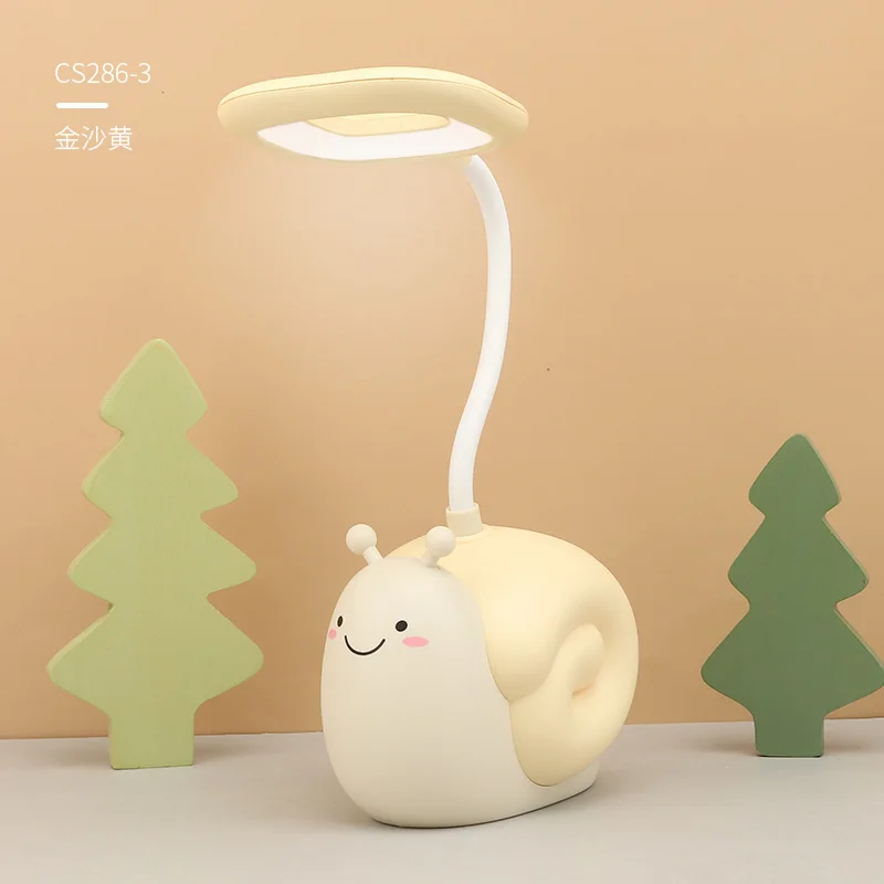 New Cute Fun Snail Desk Lamp Pen Holder Led Students And Children Reading And Learning Small Desk Lamp USB Charging Night Lamp star wars night light Night Lights