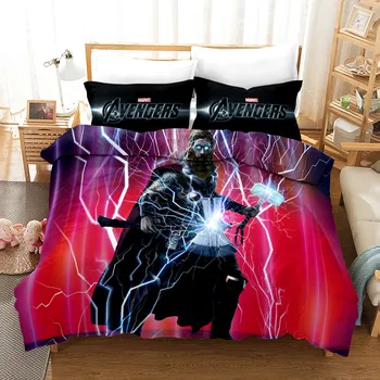 

Marvel thor Iron man spider-man 3D bedding set twin queen size summer bed linen 3pcs/set duvet cover set hot sale