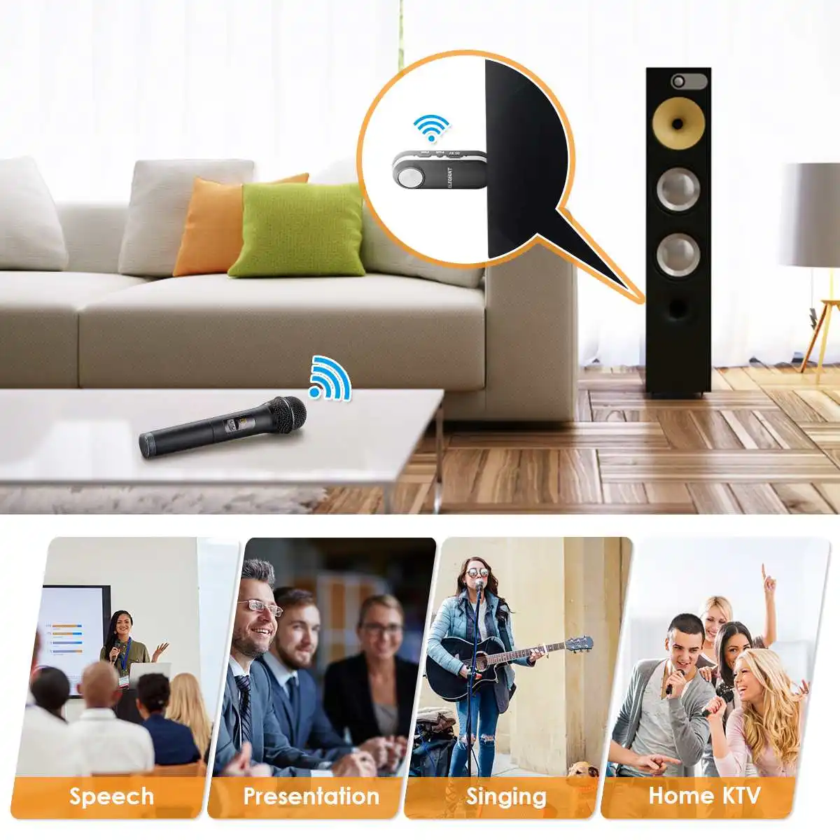 Беспроводной bluetooth UHF микрофон ручной микрофон Перезаряжаемый USB приемник караоке видео система микрофон