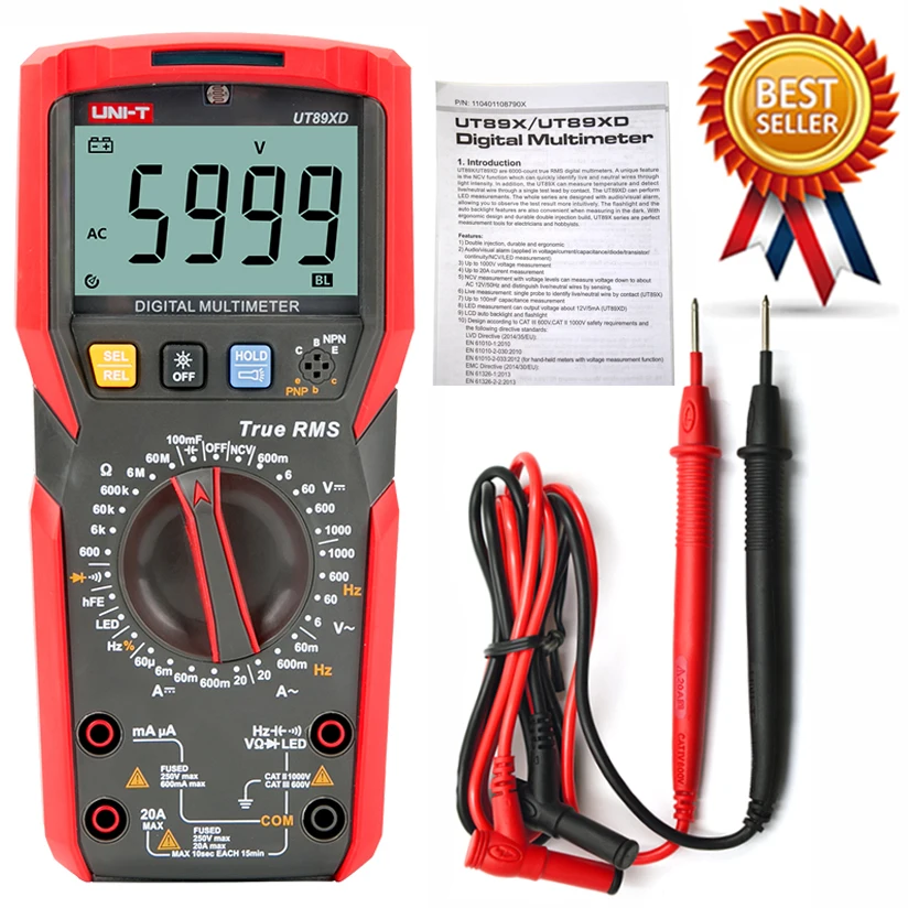 Цифровой мультиметр Φ UT89X/UT89XD True RMS UNI T Вольтметр постоянного/переменного тока
