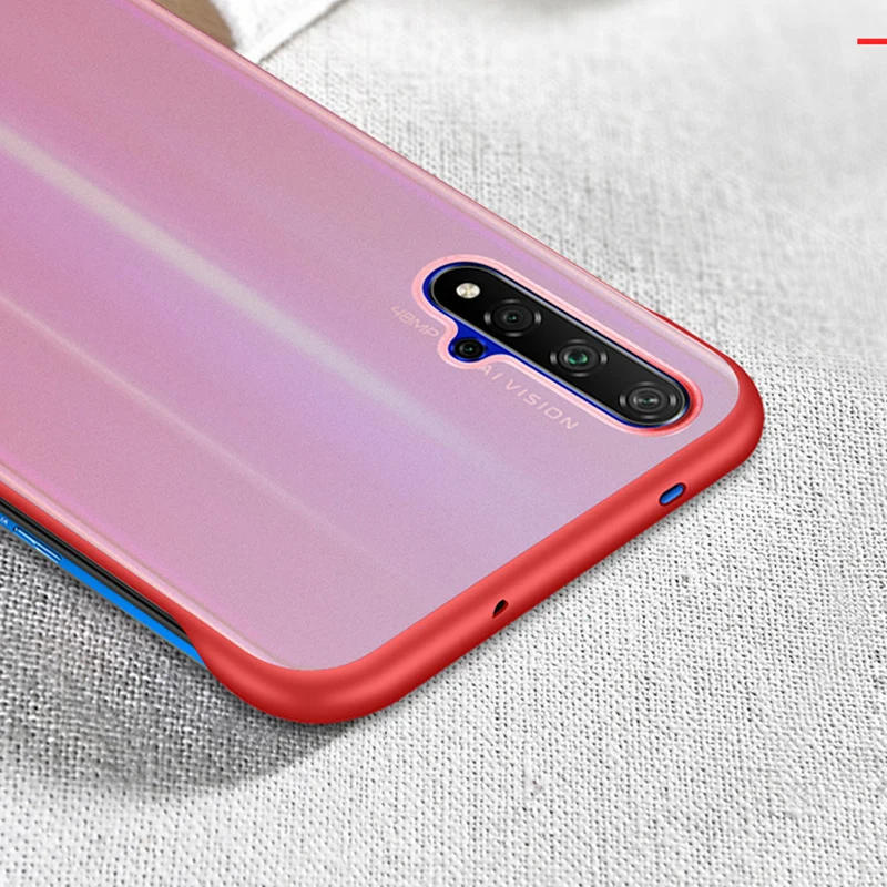 Frameless Transparent Matte Hard Phone Case For Huawei Honor 20 Pro Nova 5 Pro Case Honor 20 Pro Nova 5 Pro With Ring Lanyard