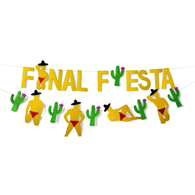 1 комплект Новинка золотые буквы Зеленый Кактус Taco бар бумага Final Fiesta баннеры флаг гирлянда для девичника вечерние украшения