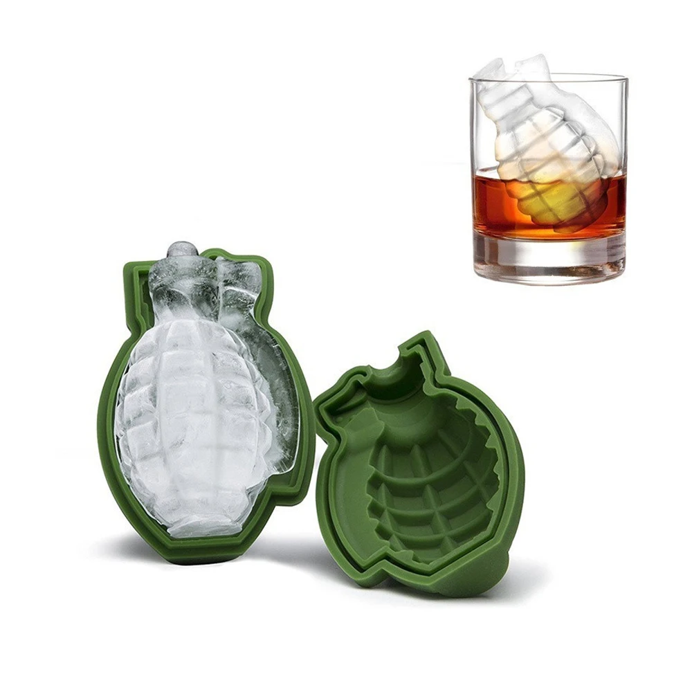 Shamrock Green 3D граната форма льда кубик эскимо форма мороженое, конфета на палочке чайник вечерние напитки силиконовые поддоны Формы Кухня Бар Инструмент мужской подарок - Цвет: Shamrock Green