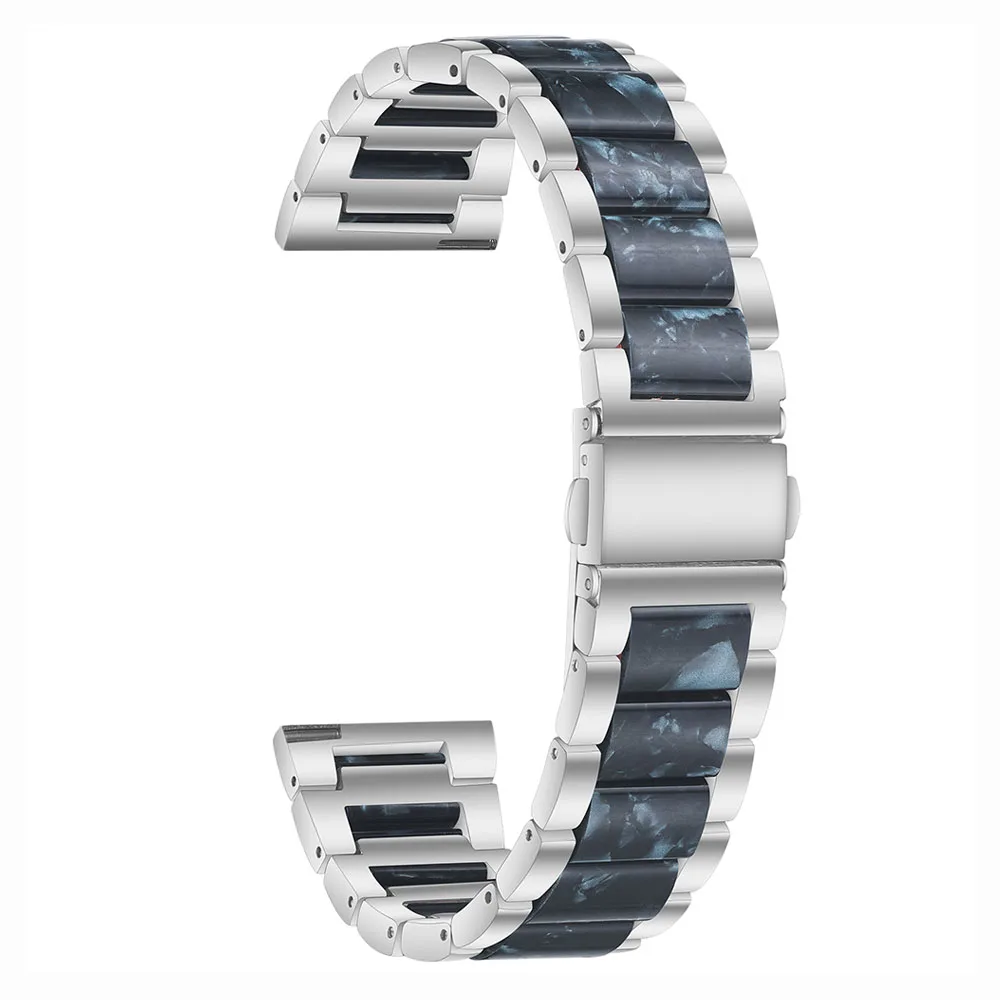 Premium Metal Resin Watch Band Strap for Men - 20mm Adjustable
