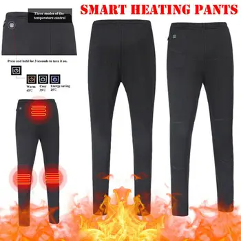 

Electric Heated Warm Pants Men Women USB Heating Base Layer Elastic Trousers Insulated HeatedUnderwear for Camping Hiking