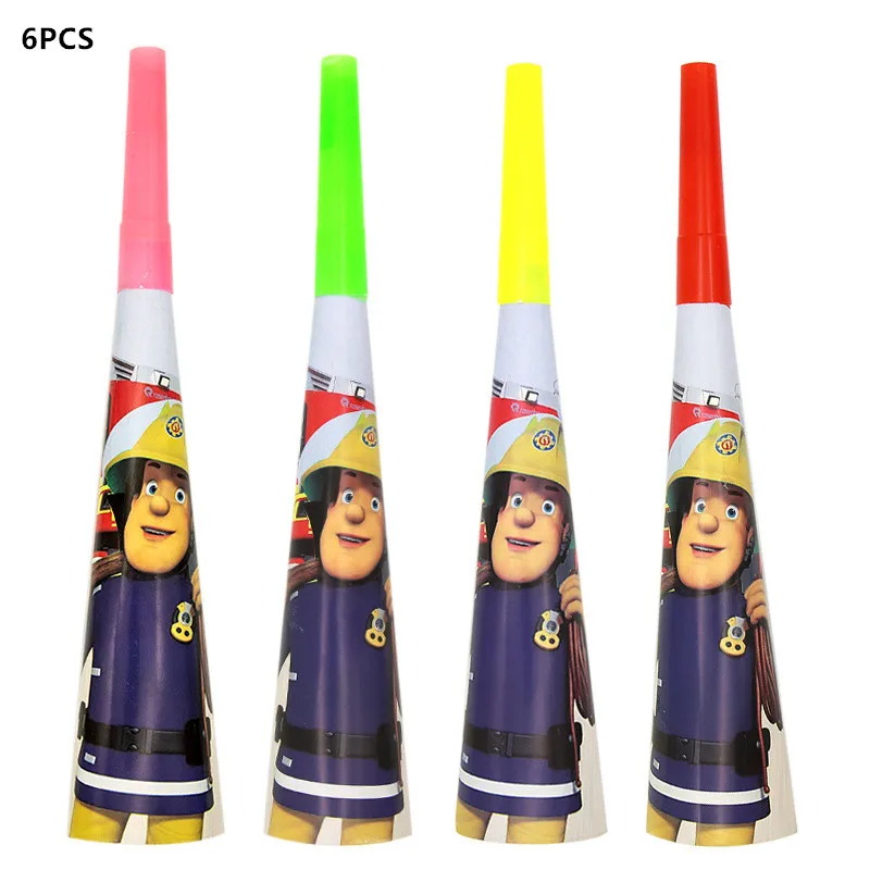 Fireman Sam Theme Birthday Party Tableware Banner Paper Cup Plate Fire Truck Balloon Party Supplise Boy Baby Shower Decor