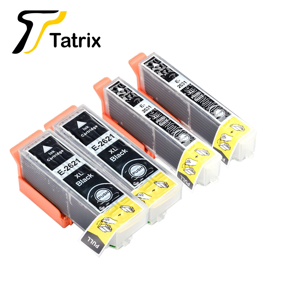 Tatrix черный совместимый чернильный картридж 26XL T2621 T2631 для Epson XP-510 XP-605 XP-610 XP-615 XP-700 XP-710 XP-800 XP-810 принтер - Цвет: 2BK add 2PBK