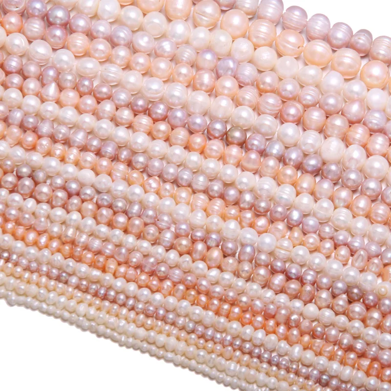 

Natural Freshwater Pearl Beads High Quality 36cm Round Shape Punch Loose Beads for DIY Elegant Necklace Bracelet Jewelry Making