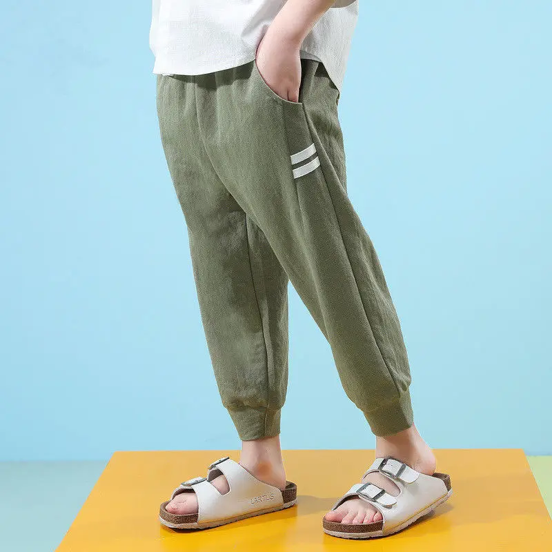 

Childrenswear BOY'S Summer Anti Mosquito Pants 2019 Korean-style Thin Webbing Casual Pants Big Boy Loose-Fit Athletic Pants