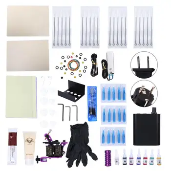 

Tattoo Tool Kit Machine Liner Shader Power Needle Tattoo Artist Accessories Kit US EU Plug