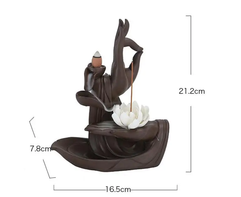 Backflow Incense Cones Bigger Tower Incense Burner Incense Stick Holder Lotus Incense Censer The Little Monk Burner