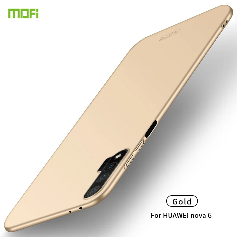 Золотой Для huawei Nova 6 чехол MOFi чехол для телефона huawei Nova 6 PC жесткий чехол для huawei Nova6 тонкий пластиковый матовый чехол для телефона - Цвет: Золотой