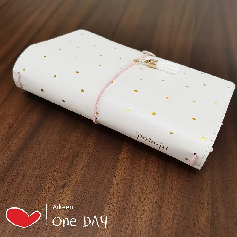 TN Standard Journal Traveler Notebook White PU Spiral Planner Lovely Girl Diary Book 3Refiller Papers Free PVC Cover TN Standard Journal Traveler Notebook White PU Spiral Planner Lovely Girl Diary Book 3Refiller Papers Free PVC Cover